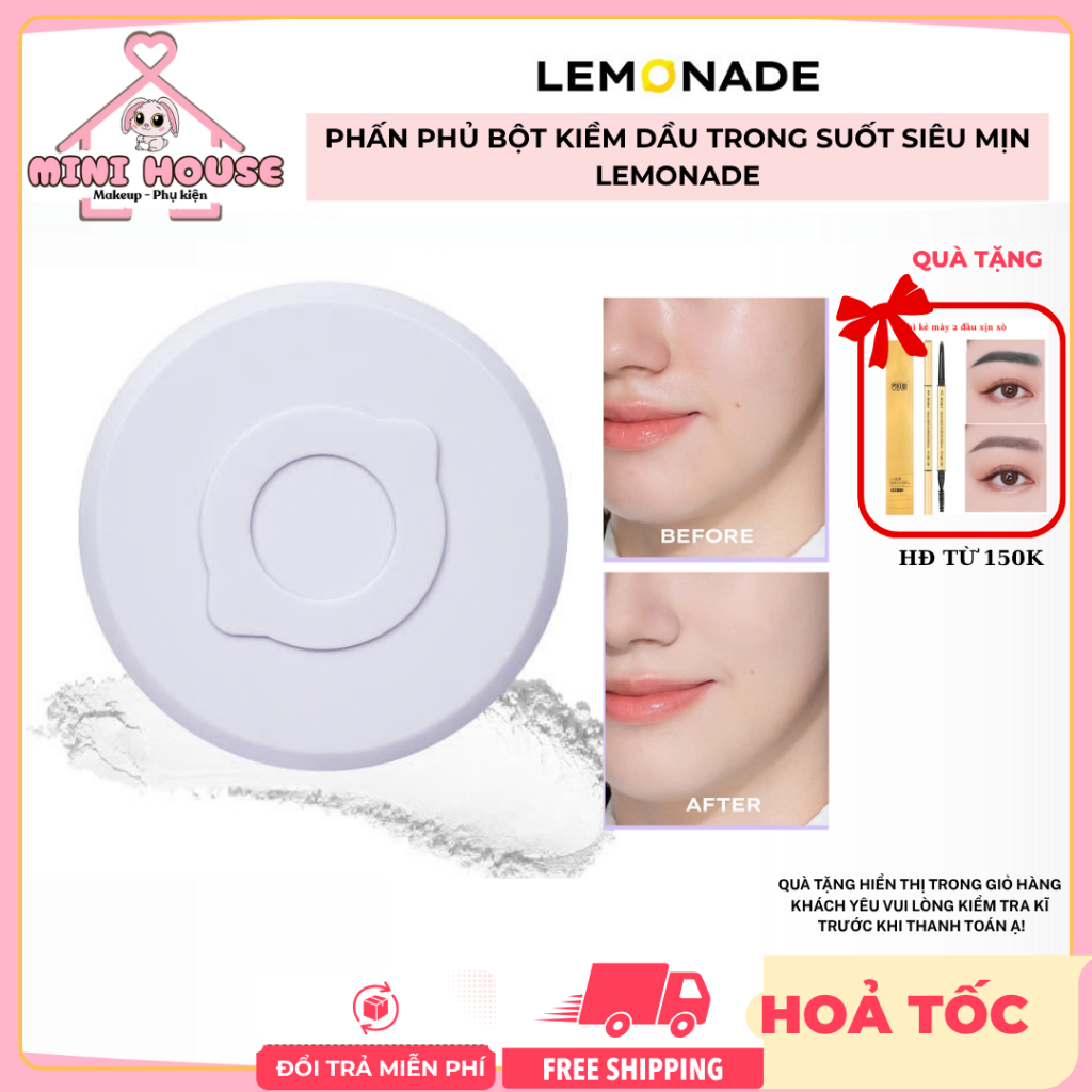 LEMONADE Phấn phủ bột kiềm dầu Trong suốt siêu mịn | Minihouse