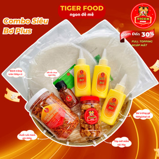 Bánh tráng phơi sương TIGER FOOD - Combo Bánh Tráng + Muối tôm hành phi + Siêu Bơ béo + Tóp mỡ + Sốt Tắc - Đồ ăn vặt