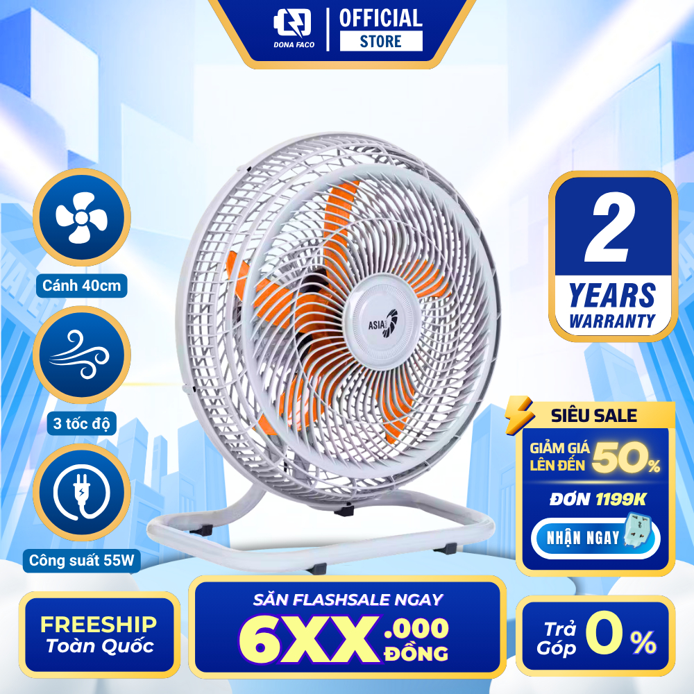 Quạt sàn Asia vina VY616790 xám công suất 55W 3 cấp gió dùng cho tiệm cafe, quán ăn, nhà hàng, Spa