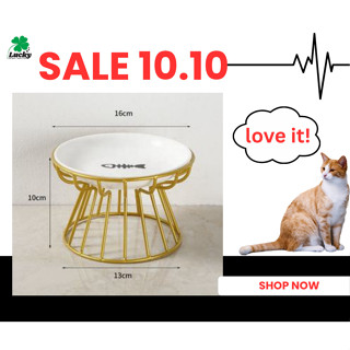 BÁT GỐM SỨ CHẤN SẮT- CAT CERAMIC BOWL WITH IRON STAND 🥗