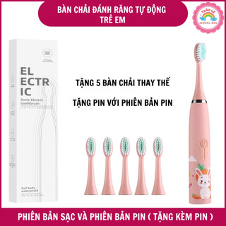 Bàn chải điện đánh răng trẻ em , bàn chải đánh răng tự động 4 chế độ chăm sóc răng miệng cho bé trai bé gái TL2345