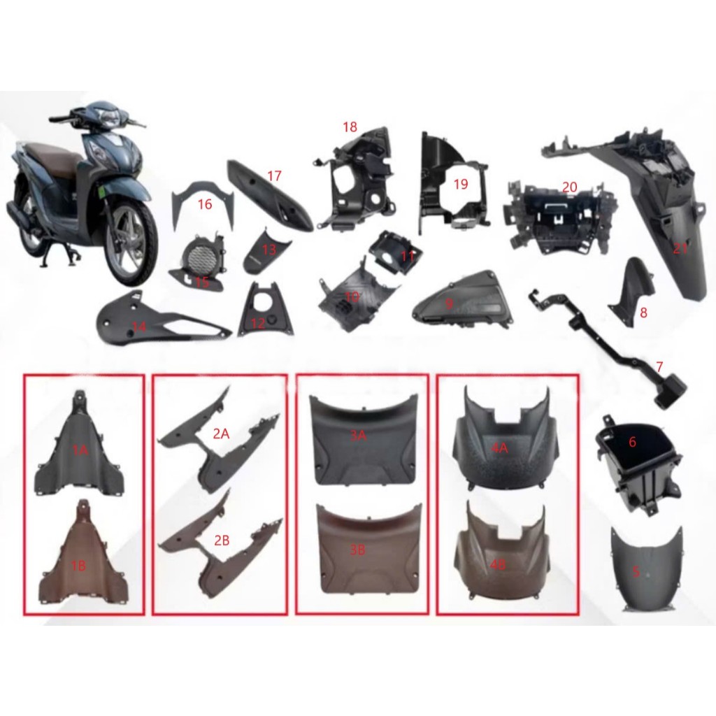 dàn áo nhựa nhám vision vs 110 2021 2022 2023 2024 2025 ( bán lẻ từng món )