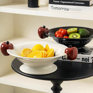  Khay đựng hoa quả bánh kẹo sứ hình quả táo đặt bàn decor phòng khách sang trọng 