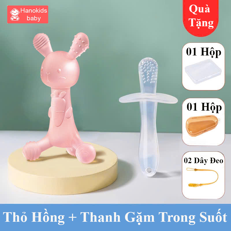 Gặm Nướu Cho Bé Hanokids - Silicone Cao Cấp, Siêu Mềm, An Toàn, Dễ Cầm Nắm, Giảm Ngứa Nướu