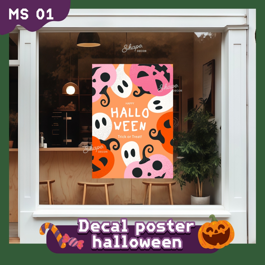 Decal Dán Kính Poster chủ đề Halloween - decor quán trang trí halloween