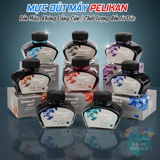 Mực Viết Máy Pelikan 4001 Đức 62.5ml - Màu Tím, Xanh, Đỏ, Đen - Bền Màu, Không Lắng Cặn