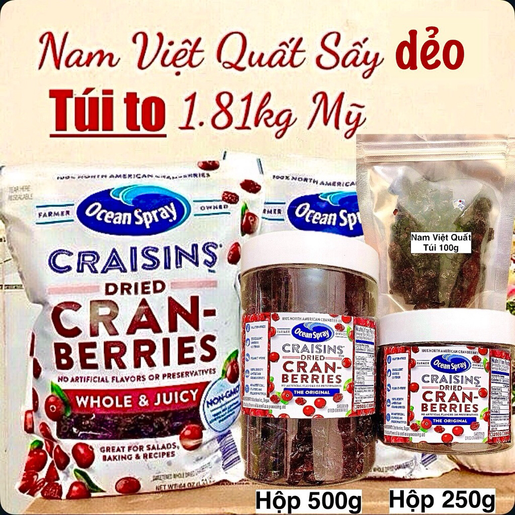 Nam việt quất sấy dẻo (ĐỌC KỸ MÔ TẢ SP) Dried Cranberries