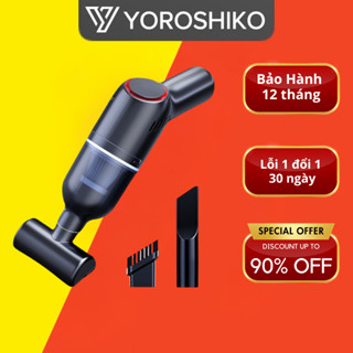 Máy hút bụi mini cầm tay Yoroshiko hút bụi giường nệm ô tô không dây lực hút 20000 Pa công xuất 120W Bảo Hành 12 Tháng