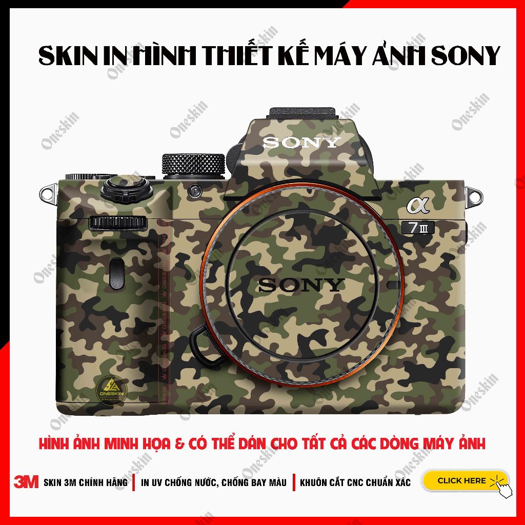 Dán Skin Sticker Sony A7/A72/A7R3/A7S3/A7R4/A7R5/A1/A9/A9II | Cắt CNC Sẵn, Chống Nước, Chống Bay Màu