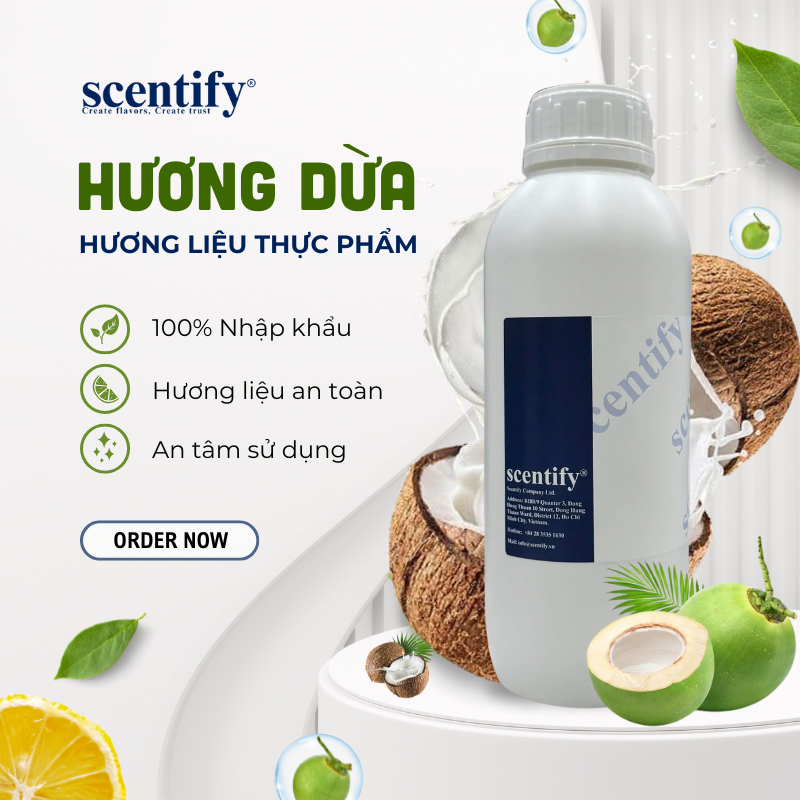 Hương dừa MH3 1Kg (Dạng lỏng) (Coconut Flavor MH3 - Singapore) - Hương liệu thực phẩm