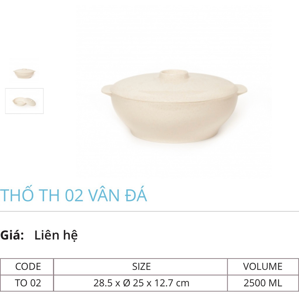 Thố nhựa có nắp Melamine cao cấp Fataco, dùng đựng canh, súp, ,cơm