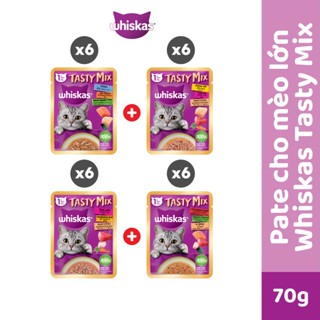 Thức Ăn Cho Mèo Lớn Dạng Sốt WHISKAS Tasty Mix, 70g, Mix Vị
