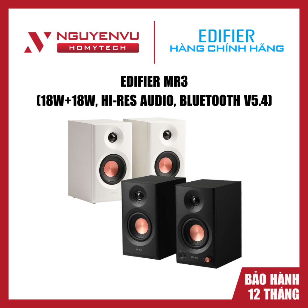 [Full VAT] Loa kiểm âm Edifier MR3 - Hi-Res Audio - Bluetooth 5.4 - Công suất 36W - Chính hãng