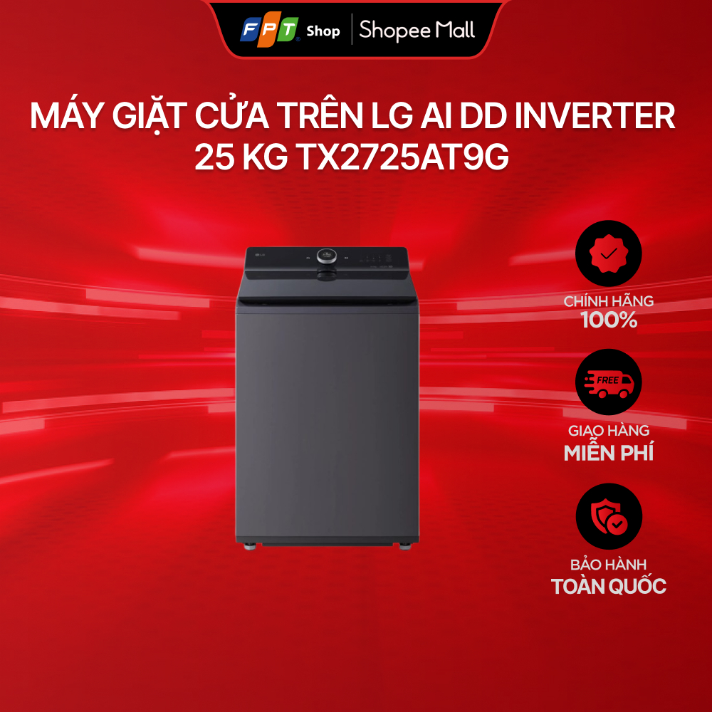 [Chỉ GH tận nơi] Máy giặt cửa trên LG AI DD Inverter 25 kg TX2725AT9G