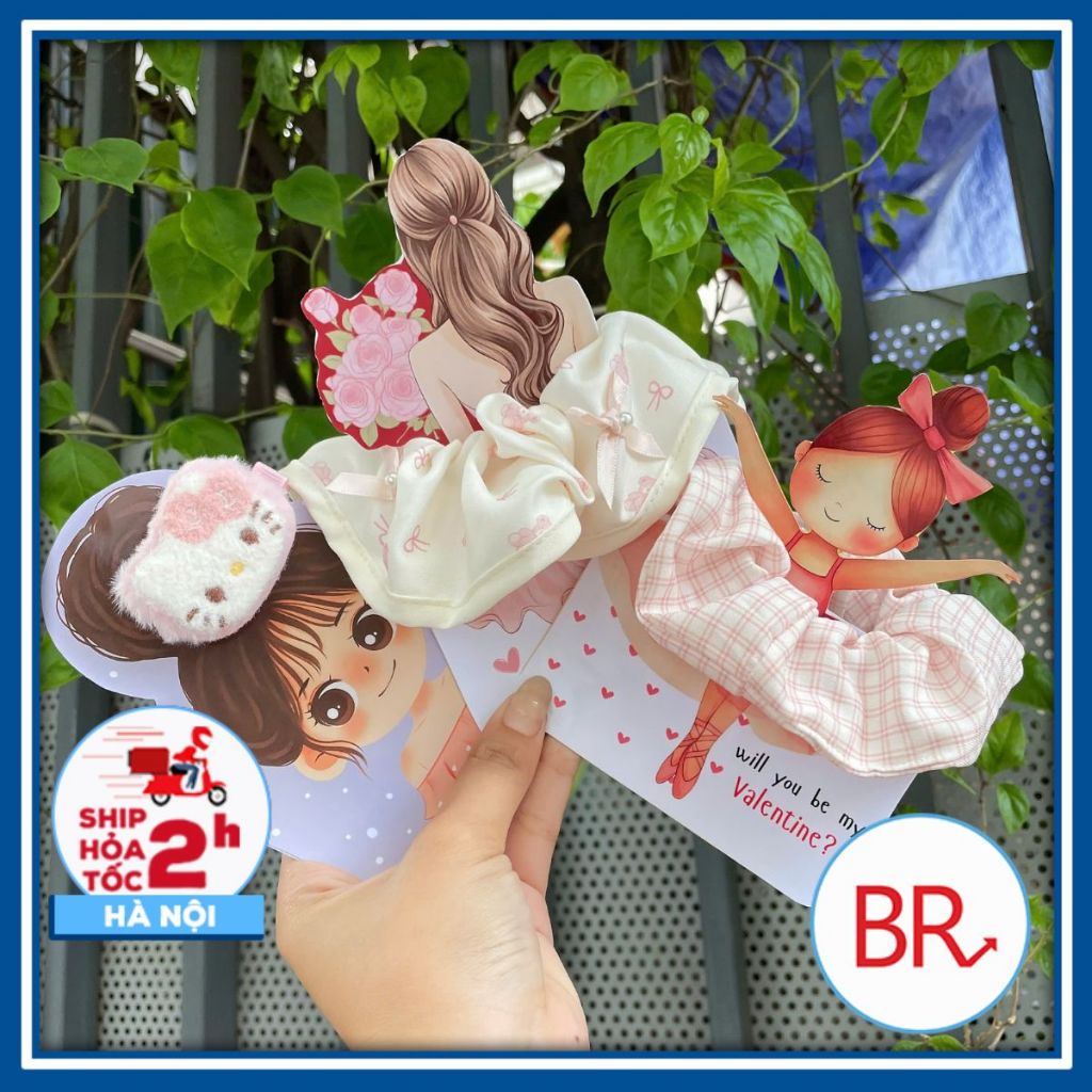 [Quà Tặng 14/3] Thiệp Cài Nơ Buộc Tóc Scrunchies Quà Tặng Học Sinh, Khách Hàng, Thầy Cô Bạn Bè Dịp 20/10, Thiệp Kèm Kẹp