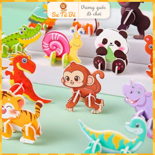 Set thẻ  lắp ghép 3D giấy xốp đồ chơi  lắp ráp mô hình đa dạng hoạt hình giáo dục sáng tạo trẻ