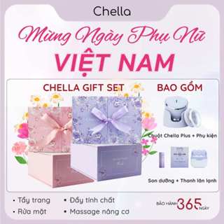 Quà 20/10 - GIFT SET - Chuột Rửa Mặt 4 trong 1 Chella - Kiêm Máy Rửa Mặt - Tẩy trang - Đẩy Tinh Chất - Nâng Cơ