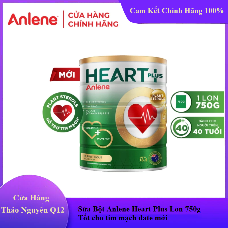 [Giá Siêu Rẻ Chính Hãng] Sữa Bột Anlene Heart Plus Lon 750g Mẫu Mới Date Mới Tốt Cho Tim Mạch