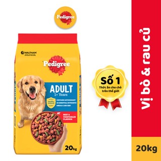 Thức Ăn Dạng Hạt Khô Cho Chó Lớn PEDIGREE Vị Bò Và Rau Củ 20kg