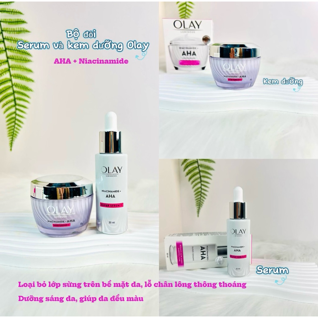 🍀Bộ đôi serum và kem dưỡng Olay | Super Serum Luminous Niacinamide🍀