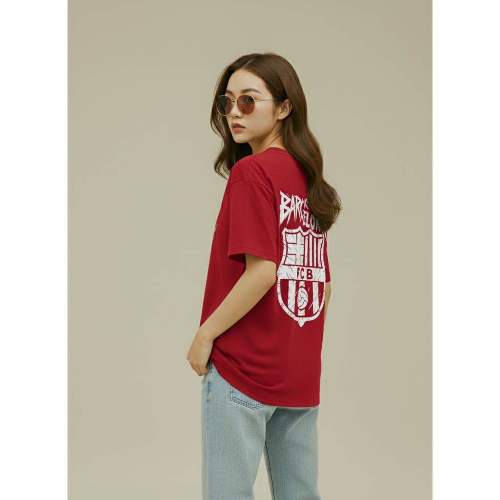 Áo Thun Unisex Barcelona Wild Style | Áo Phông Barcelona Wild Style | Áo Thun Cotton Form Rộng Fan B