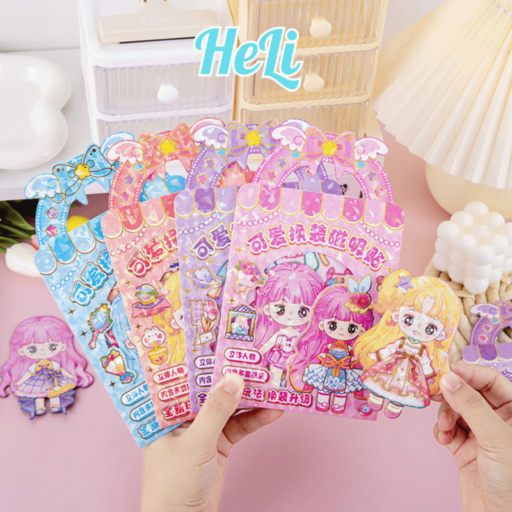 ĐỒ CHƠI STICKER NAM CHÂM BÚP BÊ THAY ĐỒ, STICKER HÌNH DÁN NAM CHÂM CHO BÉ, KUROMI, CÔNG CHÚA, MELODY