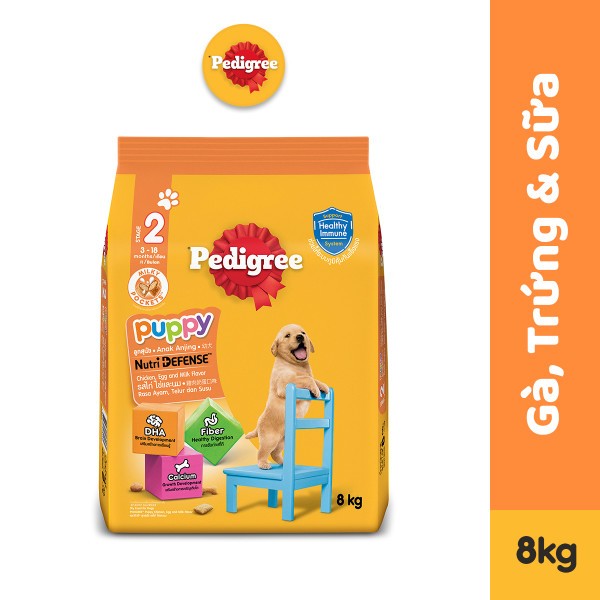  Thức ăn chó con Pedigree vị gà & trứng sữa túi 8kg 