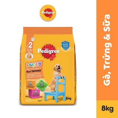Thức ăn chó con Pedigree vị gà & trứng sữa túi 8kg