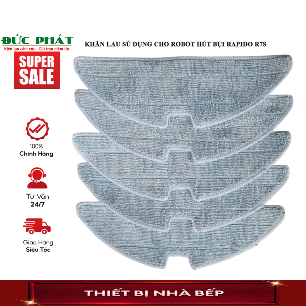 Khăn Lau Robot Rapido R7S Cao Cấp – Giúp Làm Sạch Hiệu Quả, Dễ Dàng Tháo Lắp