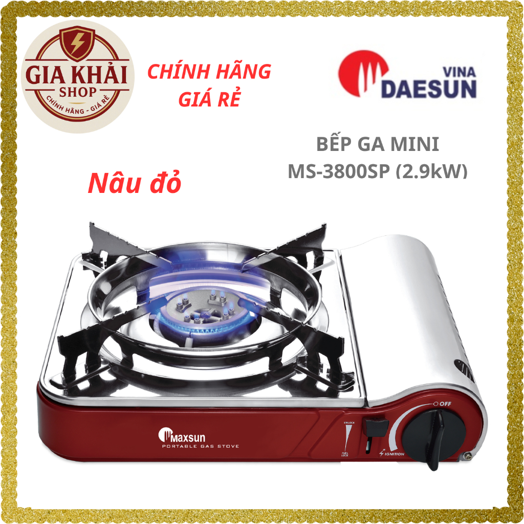 Bếp ga mini Maxsun MS_3800SP , Công suất 2900W, chân kiềng Inox - Hàng chính hãng