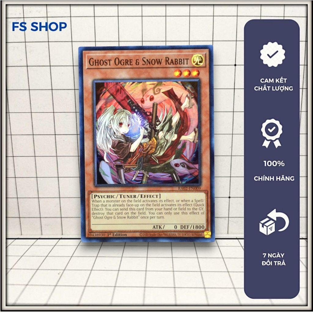 [YCDcardgame] Thẻ Bài Yugioh Chính Hãng Ghost Ogre & Snow Rabbit (Alternate Art) - Super Rare