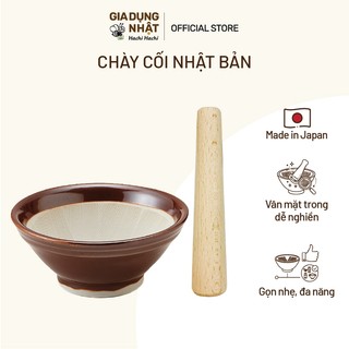  Cối giã nghiền thức ăn gia vị bằng gốm Nhật và chày gỗ Nhật mini tiện dụng  - Hachi Hachi Gia Dụng Nhật 