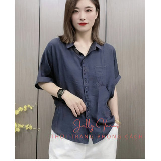 Áo sơ mi nữ tay lỡ dáng Hàn chiết eo trẻ trung, sang trọng SP25
