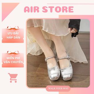 Giày Búp Bê Mary Jane Nữ, Giày Nữ Bệt Da Mũi Vuông Quai Cài Siêu Mềm Êm Chân Full Box Bill N03