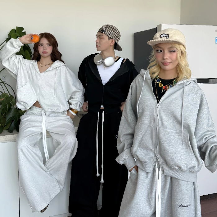 Áo Khoác Hoodie BOXY PRIVATE CLUB EMPTI Chất Nỉ Hai Da, Nỉ Ép Hàn dày dặn siêu xinh