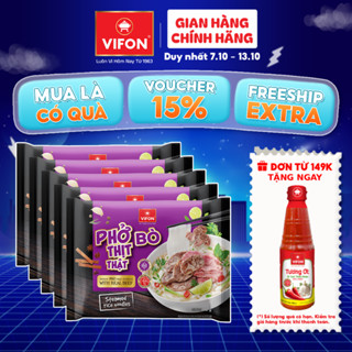 [VOUCHER 15%] Set 5 gói Phở Thịt Thật Bò/ Gà 90g VIFON