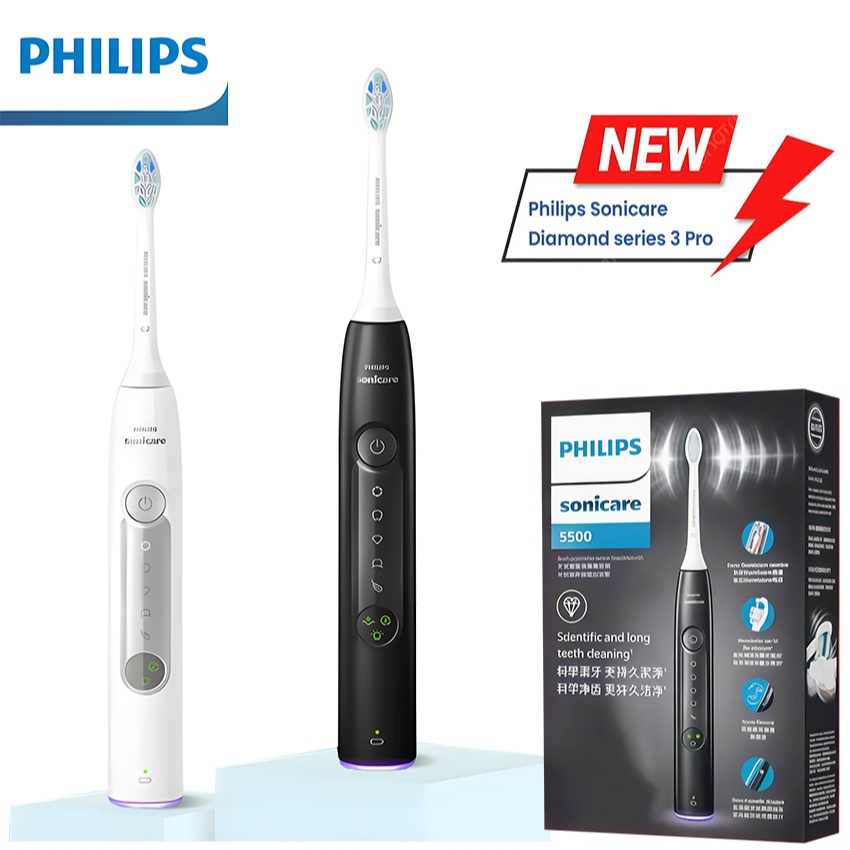 Bàn chải đánh răng điện Diamond Series 3 Pro. Thương hiệu Hà Lan cao cấp Philips HX5272/03 và HX5282