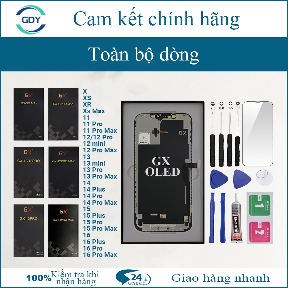 Màn hình GX OLED chính hãng tương thích với lP X/XS/XR/XSMAX/11/12/13/14/15/16/MINI/Pro/Plus/Pro Max