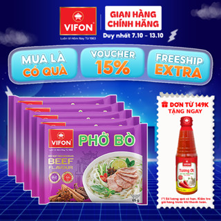 [VOUCHER 15%] Set 5 gói Phở VIFON 65gr vị Bò / Gà / Chay Rau Nấm