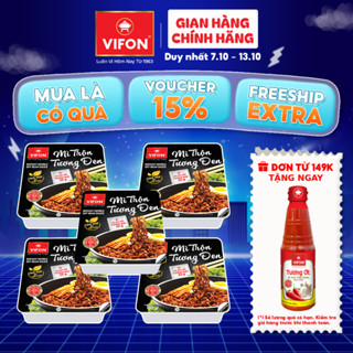 [VOUCHER 15%] Set 5 Khay Mì Trộn Tương Đen/ Bò Sa tế/ Hải Sản/ Spaghetti/ Pad Thái/Tôm Chua Cay Thái VIFON 90gr