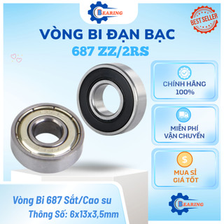 | CHÍNH HÃNG |–VÒNG BI 687 ZZ/2RS- mini dùng cho motor, quạt, máy in, thiết bị cơ khí, robot, y tế