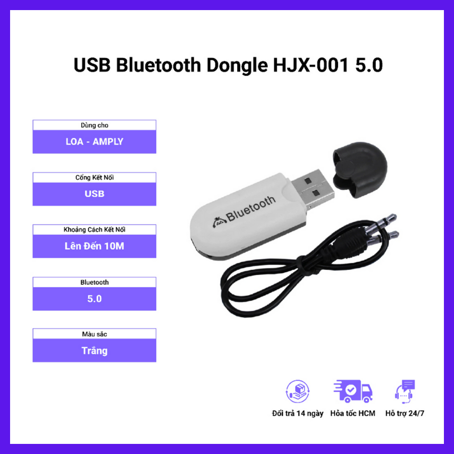 USB Bluetooth HJX 001 – Cắm Loa Biến Loa Thường Thành Loa Bluetooth – Kết Nối Không Dây