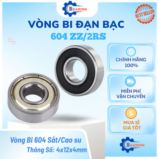 | CHÍNH HÃNG |–VÒNG BI 604 ZZ/2RS- mini dùng cho motor, quạt, máy in, thiết bị cơ khí, robot, y tế