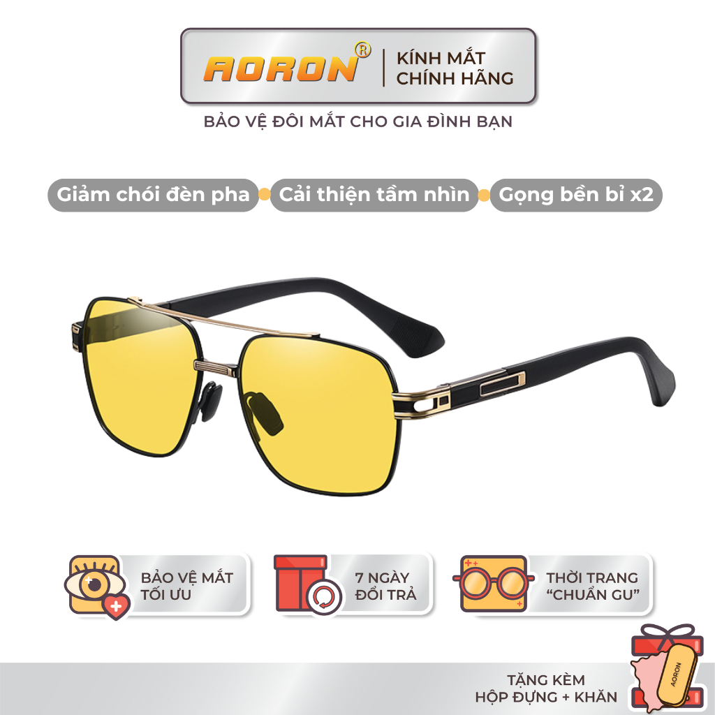  Kính Đi Đêm Tròng Phân Cực Bảo Vệ Mắt AORON Giúp Tầm Nhìn Rõ Nét Tránh Vật Cản Chống Bụi AK061-V 
