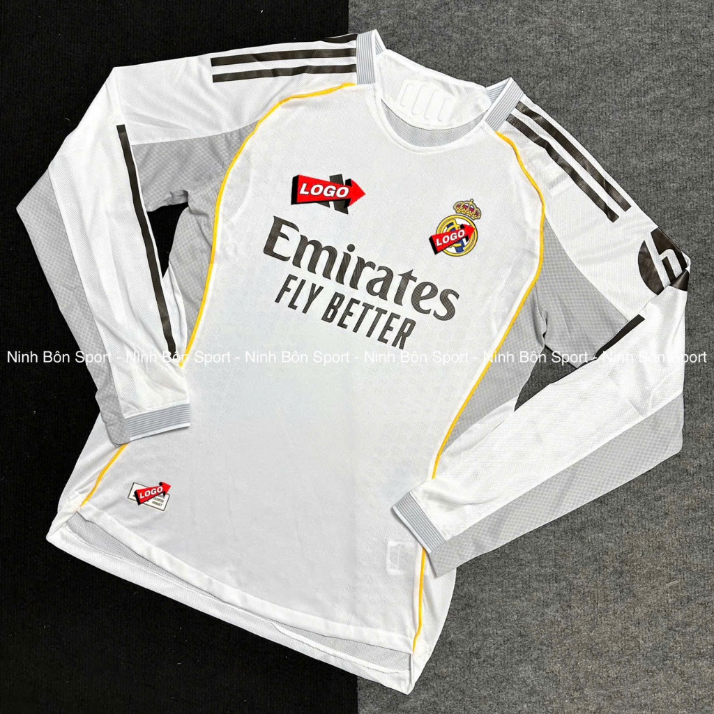 Áo Bóng Đá Player Dài Tay CLB Real Madrid Sân Nhà 25/26 - Hàng Nhập Khẩu Thailand