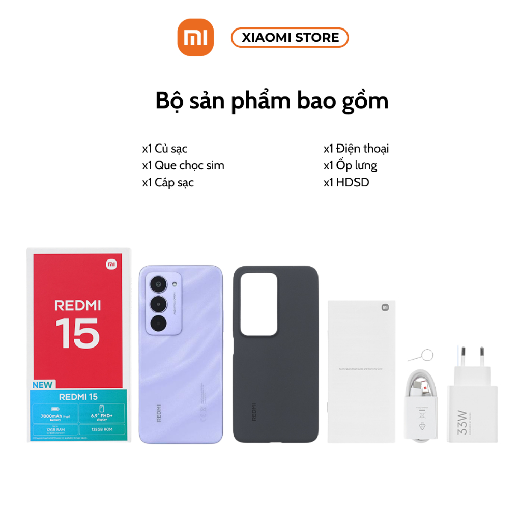 Điện Thoại Xiaomi Redmi 15 6/128GB - 8/128GB Bản Quốc Tế - Bảo hành 18 Tháng | BigBuy360 - bigbuy360.vn