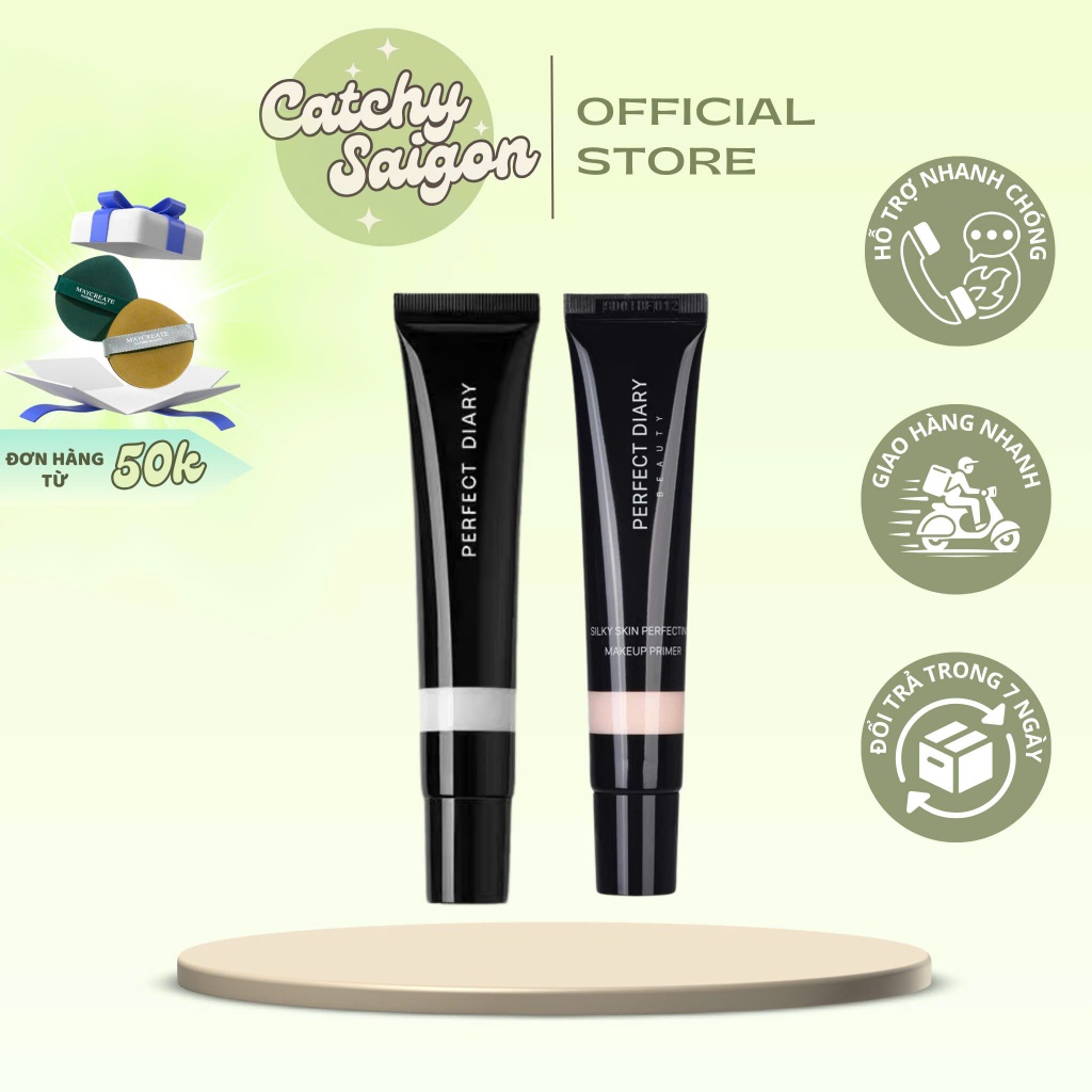 [PERFECT DIARY] Kem Lót Perfect Diary Dạng Tuýp Vỏ Đen, Silky Skin Primer, 30g
