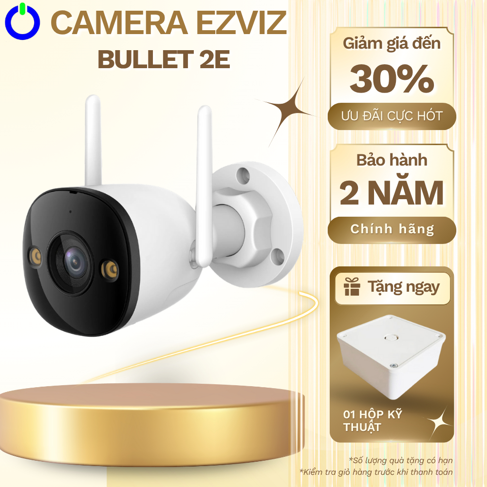 Camera Ngoài Trời IMOU Bullet 2E Wifi, Hình Màu Ban Đêm, Phát Hiện Người, Bảo Hành 2 Năm