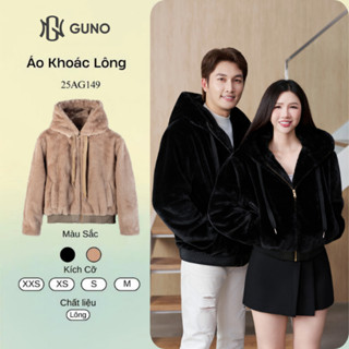 Áo Khoác Lông Nam Nữ GUNO Chính Hãng Mềm Mịn Ấm Áp Sang Trọng Gấu Áo Da Cao Cấp 25AG149/AB183