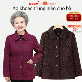  Áo khoác dạ nữ trung niên 2 lớp lót vải ấm áp quà tặng ý nghĩa cho mẹ và bà 